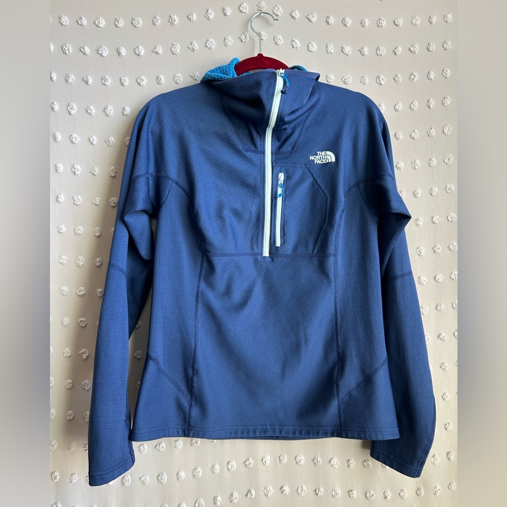 North Face Women’s Fuseform Dolomiti 1/4 Zip Hooded Sweater Sz M‎ Blue